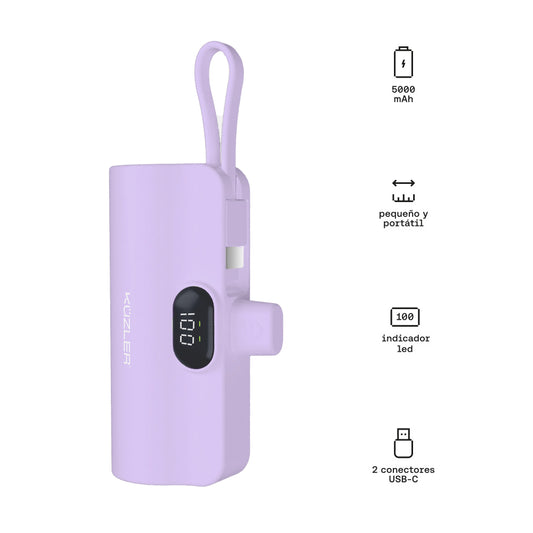 Mini Cargador Portátil 5000mah Entrada Tipo C Kuzler ILSE-101M