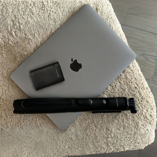 Pack Creadores de Contenido: Trípode + Mini Cargador Portátil Negro