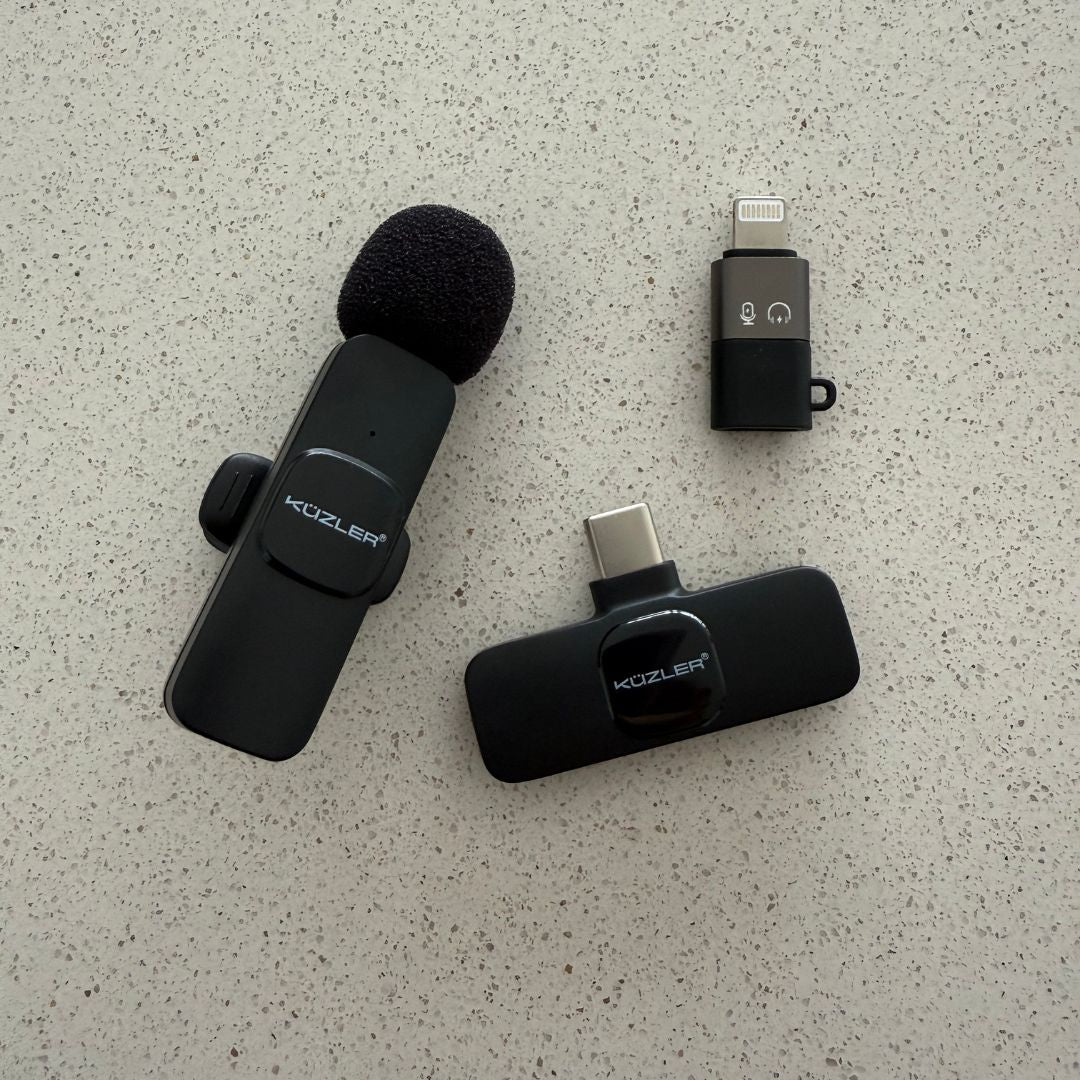 Trípode Aesthetic + Luz Led Celular + Micrófono Negro