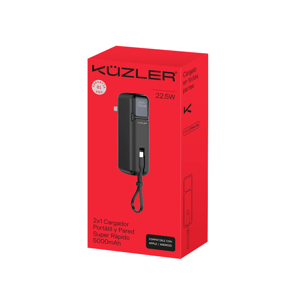 POWERBANK CON ENCHUFE 5000MAH 22.5W LITRYQ-101