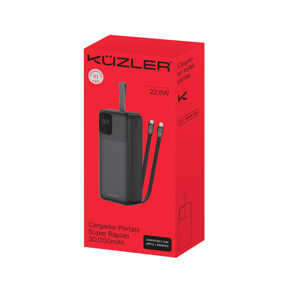 POWERBANK CARGA SUPER RAPIDA 30000MAH 22.5W NOARK-101