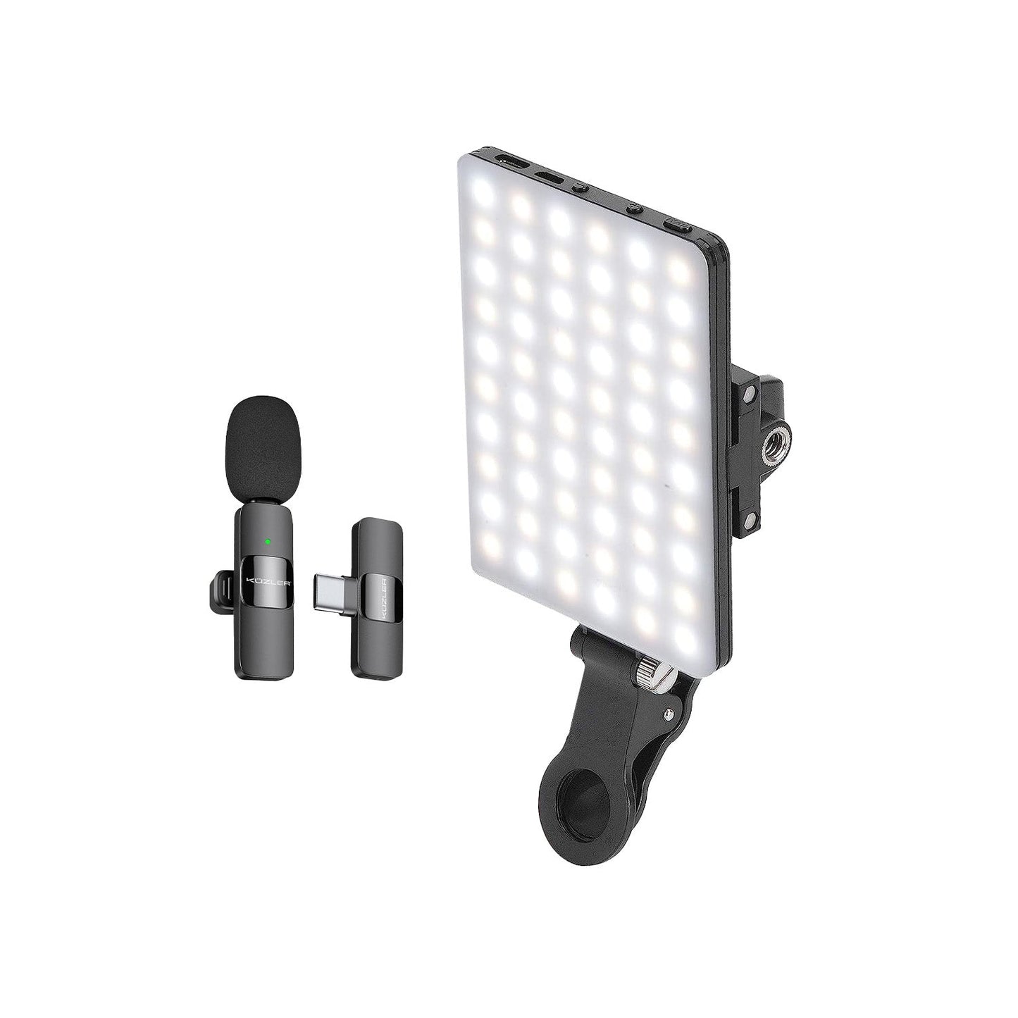 Pack Luz led + Micrófono Negro