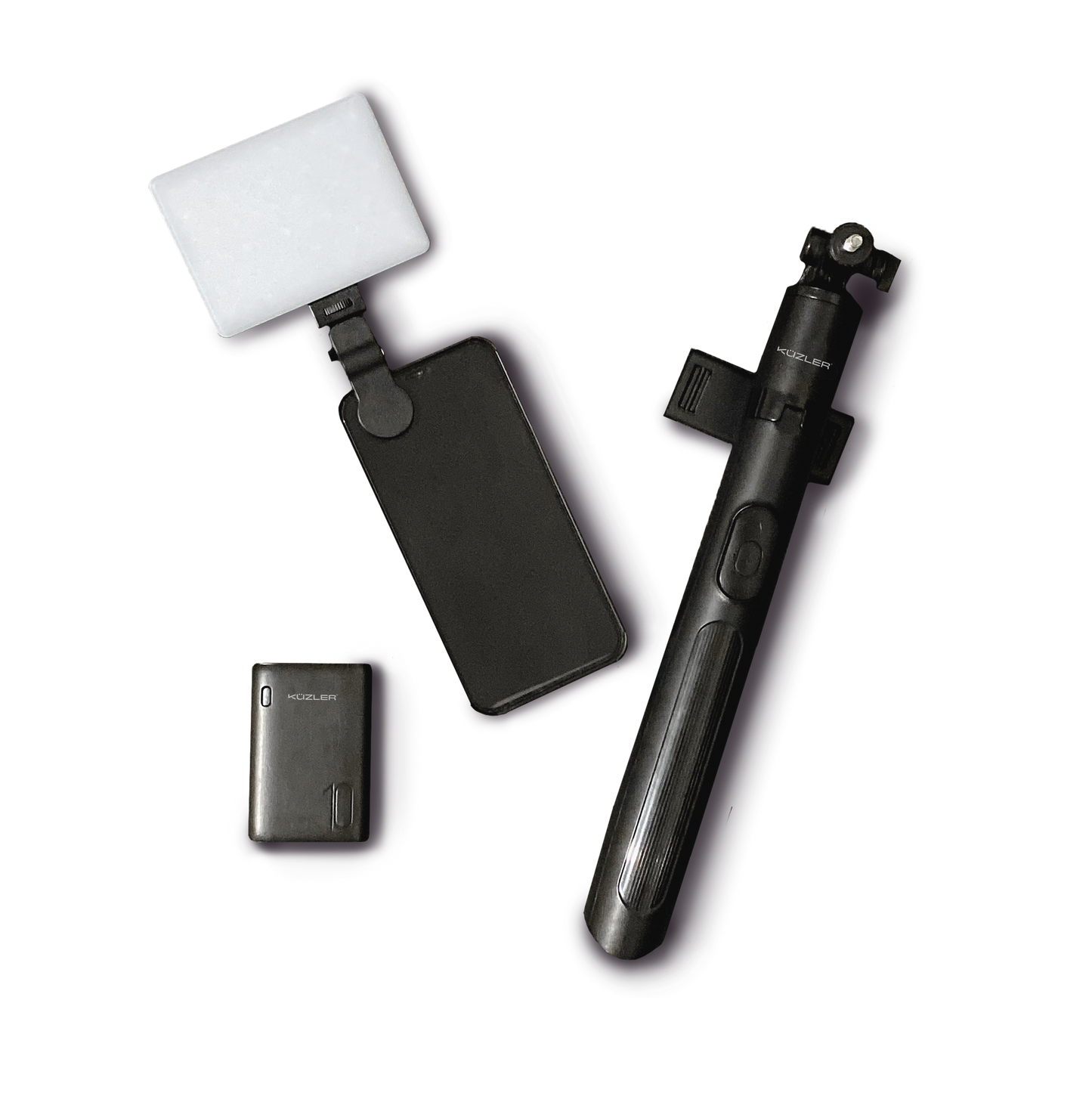 Pack 3 Creadores de Contenido: Trípode + Luz led + Mini Cargador Portátil