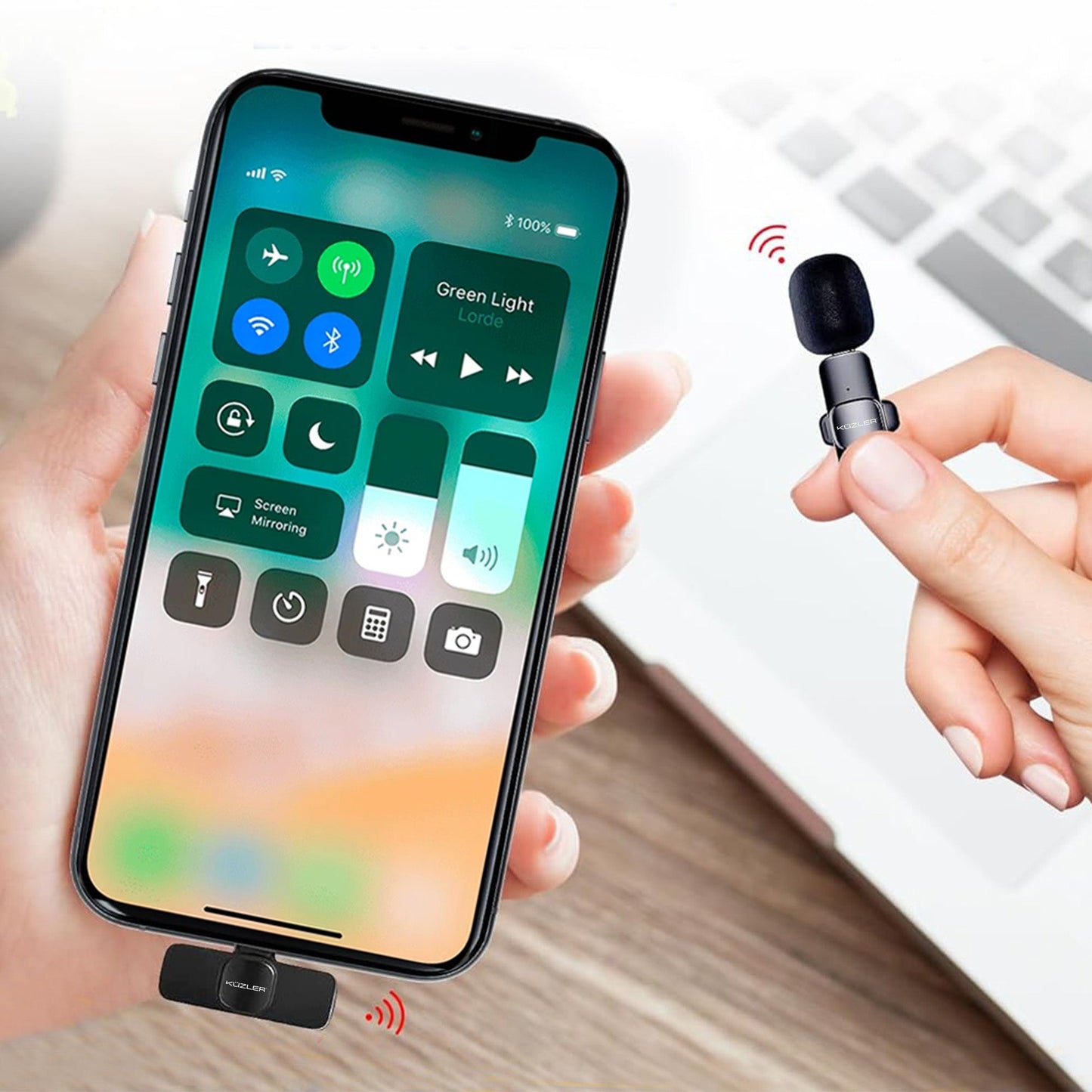 Pack Luz led + Micrófono Negro