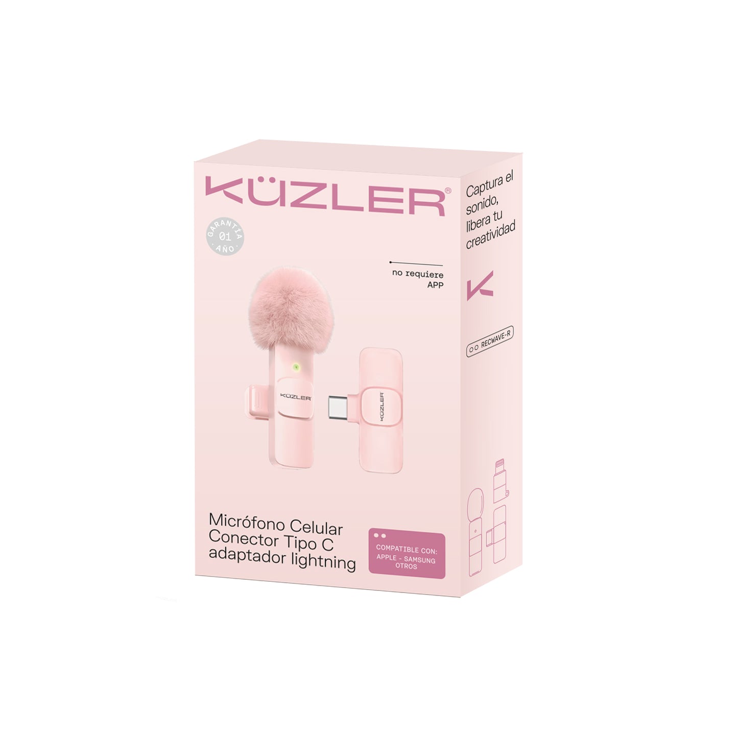 Trípode Aesthetic + Luz Led Celular Lila + Micrófono Rosado