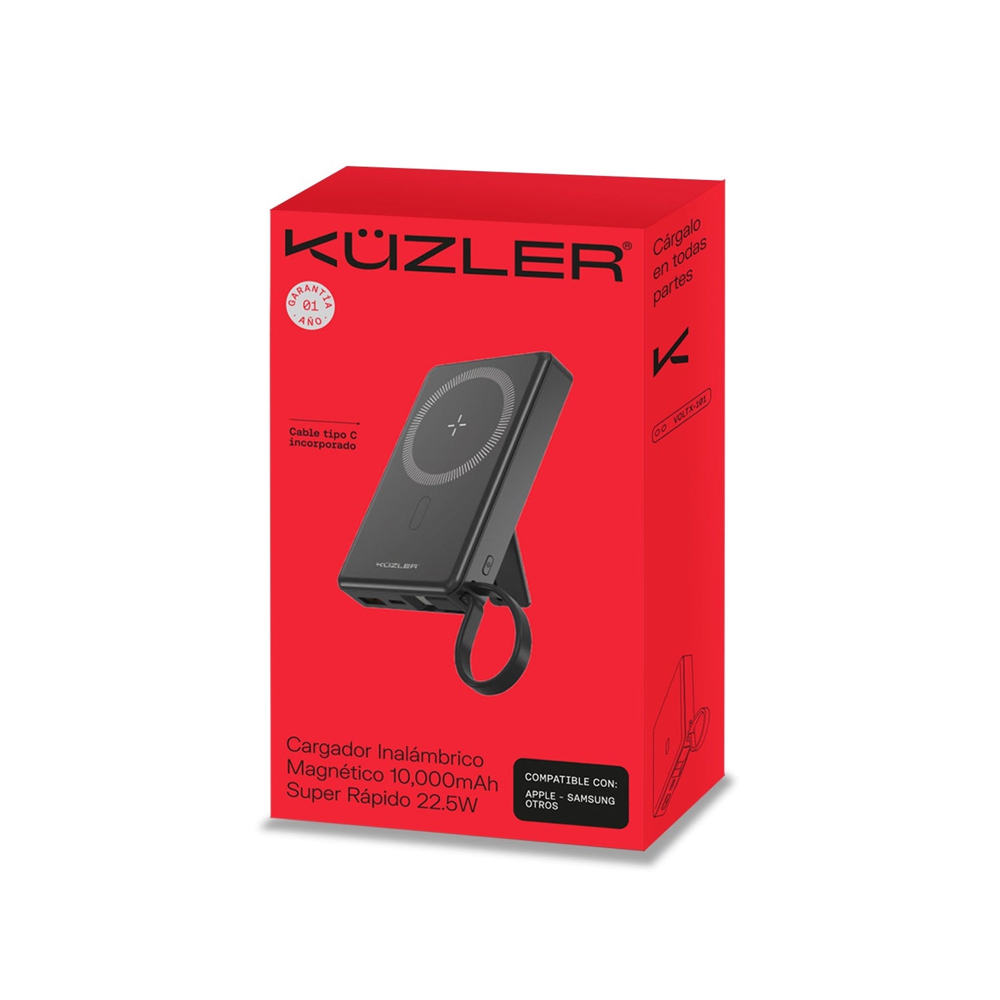 Powerbank 10,000 mAh carga inalámbrica VOLTX