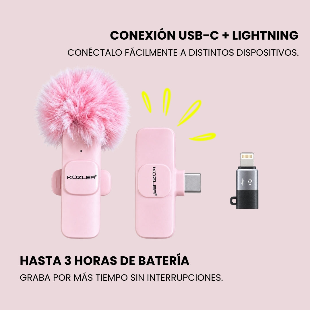 Trípode Aesthetic + Luz Led Rosada + Micrófono Rosado + Pantalla Selfie