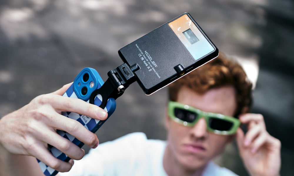 Trípode Pro + Luz led Celular + Micrófono Doble Profesional