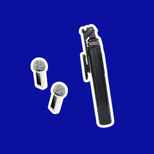 Trípode Pro + Micrófono Doble Profesional