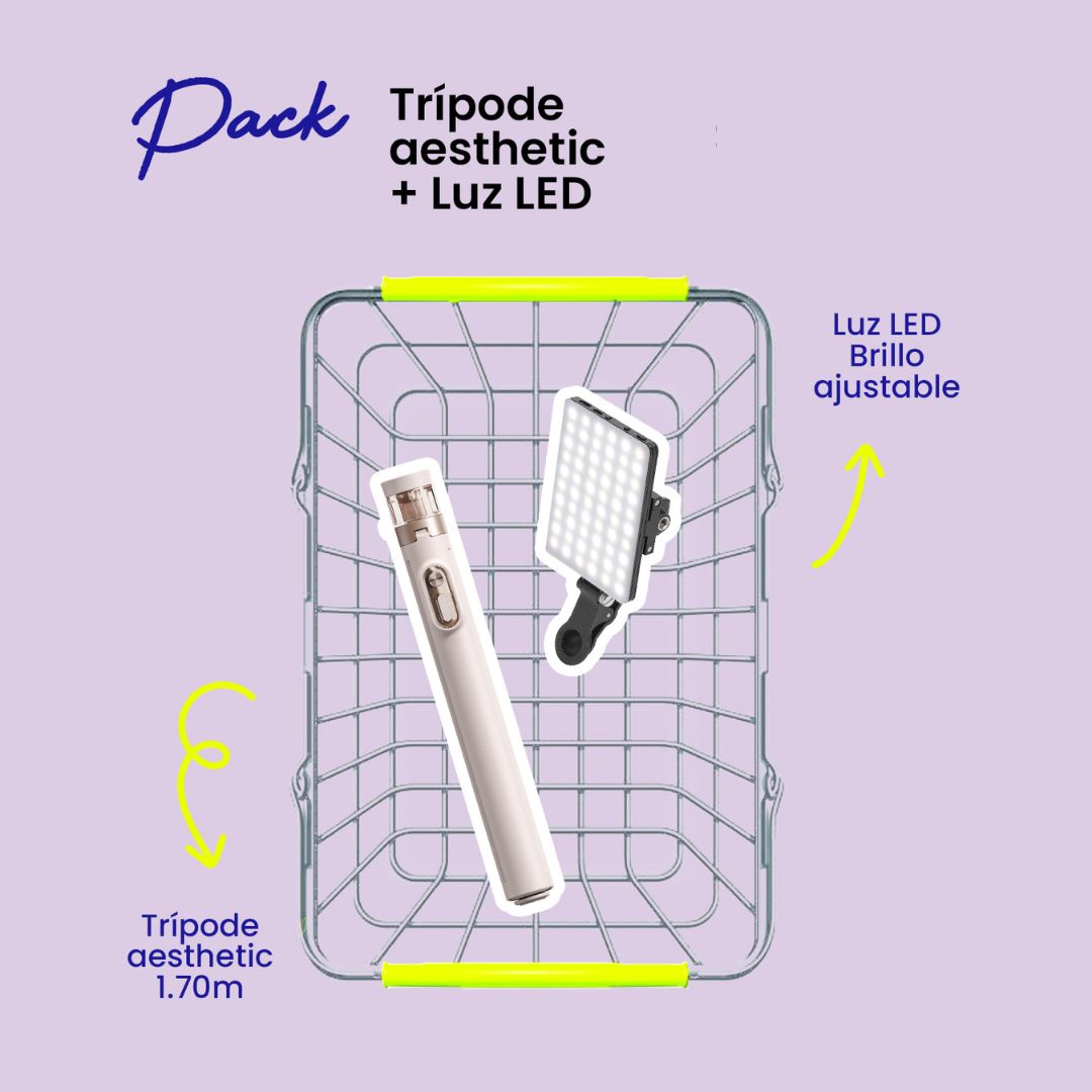 Trípode Aesthetic + Luz Led Kuzler