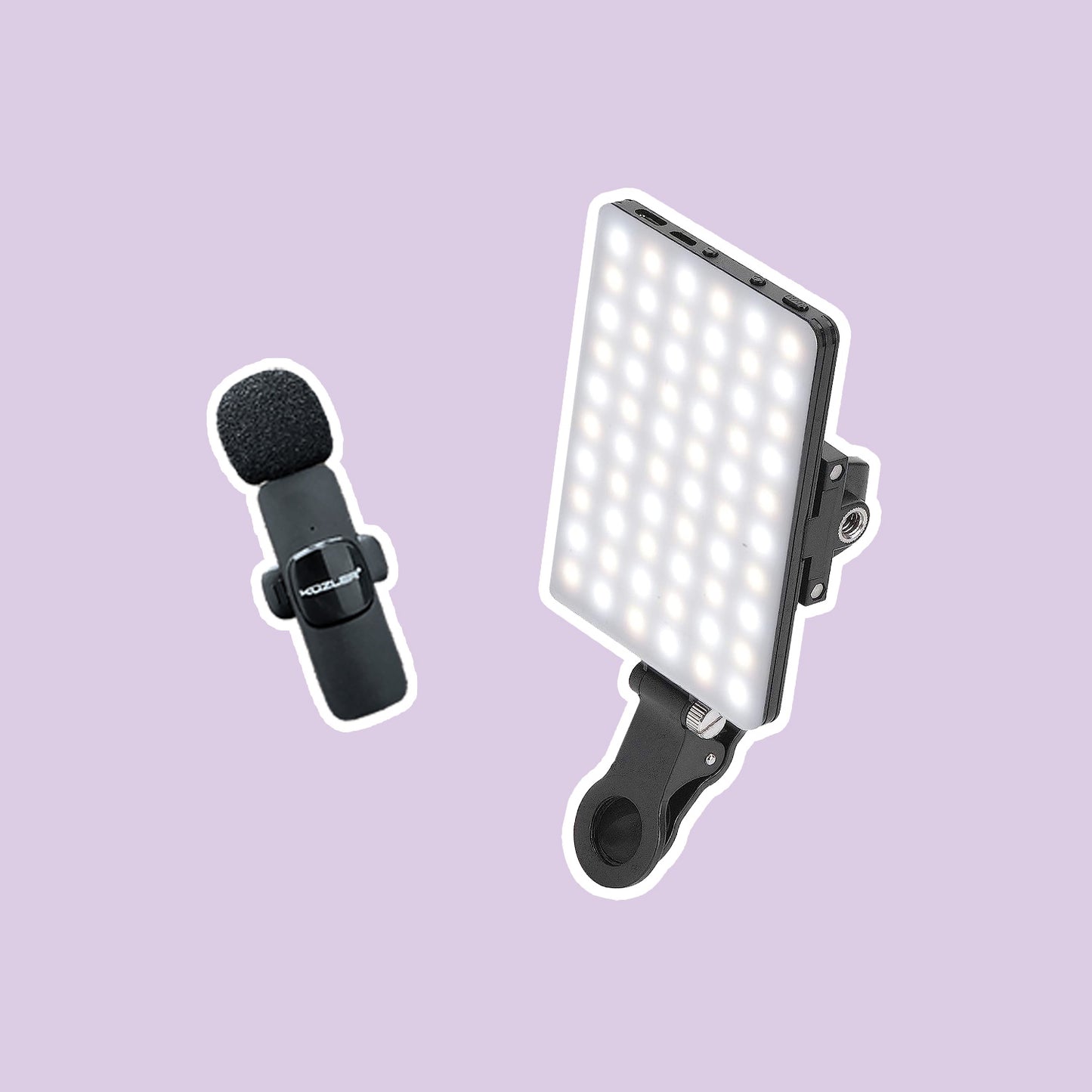 Pack Luz led + Micrófono Negro