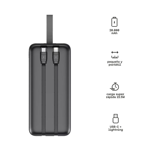 POWERBANK CARGA SUPER RAPIDA 30000MAH 22.5W NOARK-101