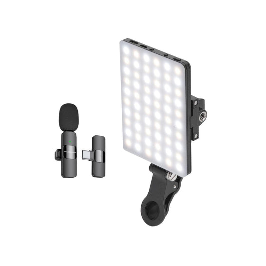 Pack Luz led + Micrófono Negro