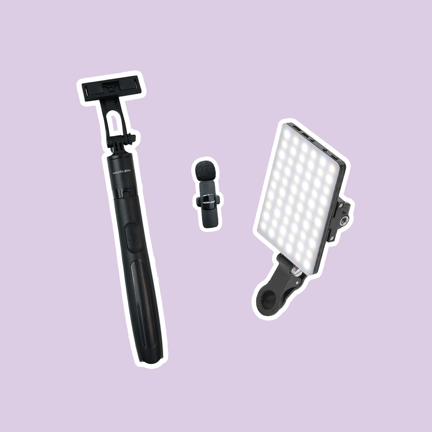 Pack 5: Trípode + Luz led + Micrófono para Celular